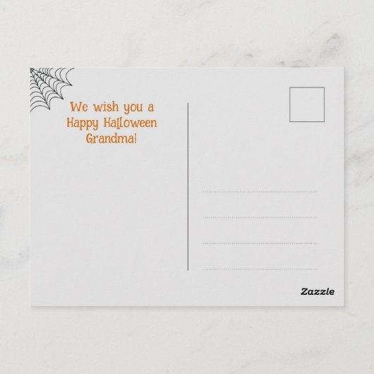 ハロウィーンの挨拶ヴィンテージスパイダーウェブフレームフォト ポストカード (裏面)