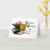 ハロウィーンの挨拶 カード (黄色い花)