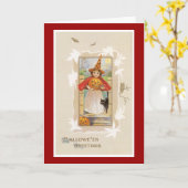 ハロウィーンの挨拶 カード (黄色い花)