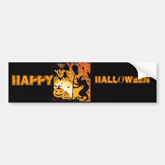 ハロウィーンの挨拶_ バンパーステッカー (正面)