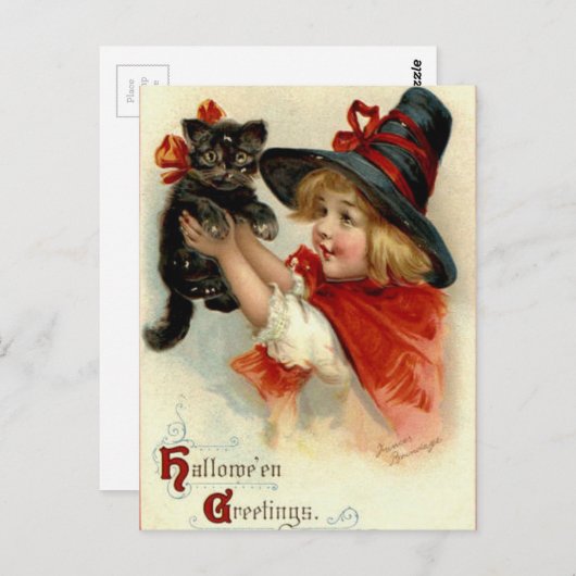 ハロウィーンの挨拶 – フランシス・ブルンジ ポストカード (正面/裏面)