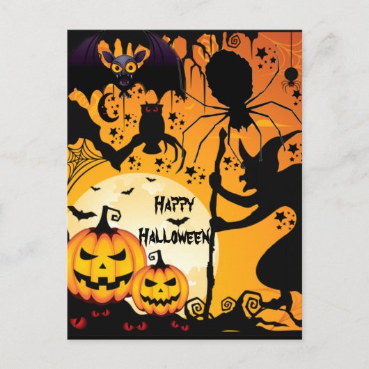 ハロウィーンの挨拶_ ポストカード (正面)