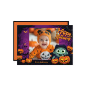 👻ハロウィーンの挨拶(写真カスタム付き) カード (正面/裏面インサイチュ)