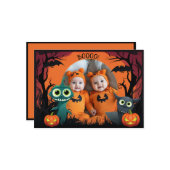 👻ハロウィーンの挨拶(写真カスタム付き) カード (正面/裏面インサイチュ)