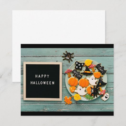 ハロウィーンの挨拶 招待状 (正面/裏面)