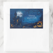 ハロウィーンの挨拶 長方形シール (バッグ)