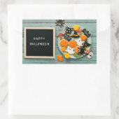 ハロウィーンの挨拶 長方形シール (バッグ)