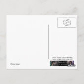 ハロウィーンの散策の魔女と黒猫アート ポストカード (裏面)