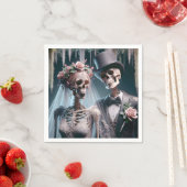 ハロウィーンの新郎新婦 スタンダードカクテルナプキン (インサイチュ)