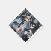 ハロウィーンの新郎新婦 スタンダードカクテルナプキン (角)