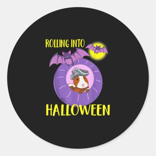 ハロウィーンの日のハムスター ラウンドシール (正面)