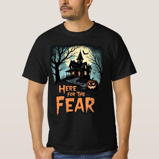 ハロウィーンの日の恐怖のためにここにいる Tシャツ (正面)