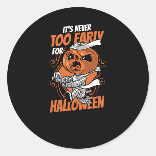 ハロウィーンの日は早くない ラウンドシール (正面)