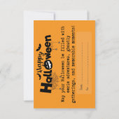 ハロウィーンの日をトリックまたは治療する サンキューカード (正面)