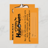 ハロウィーンの日をトリックまたは治療する サンキューカード (正面/裏面)