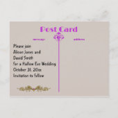 ハロウィーンの日を紫の愛の薬で保存 案内ポストカード (裏面)