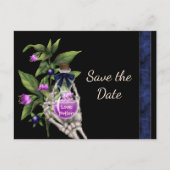 ハロウィーンの日を紫の愛の薬で保存 案内ポストカード (正面)