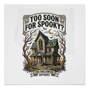 ハロウィーンの早めのTシャツ ヴィンテージお化け屋敷デザイン ポスター