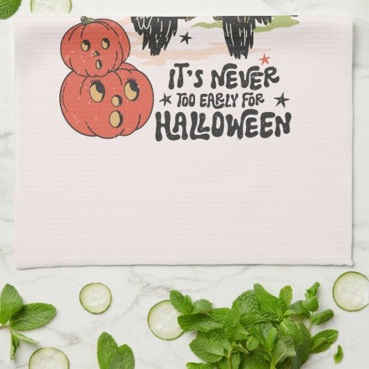 ハロウィーンの時間が早すぎることはない キッチンタオル (折り畳み)