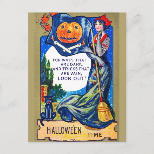 ハロウィーンの時間を見るフォールン ポストカード (正面)