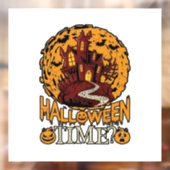 ハロウィーンの時間 幽霊の館 満月 カボチャ ウィンドウサイン (シート2)