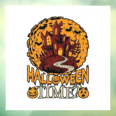 ハロウィーンの時間 幽霊の館 満月 カボチャ ウィンドウサイン (シート3)