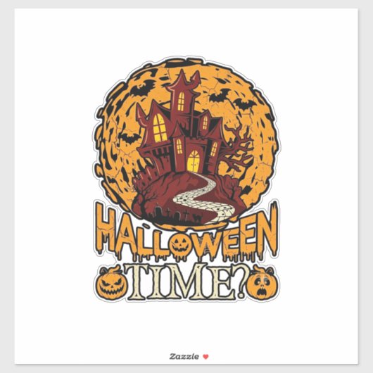 ハロウィーンの時間 幽霊の館 満月 カボチャ シール (シート)