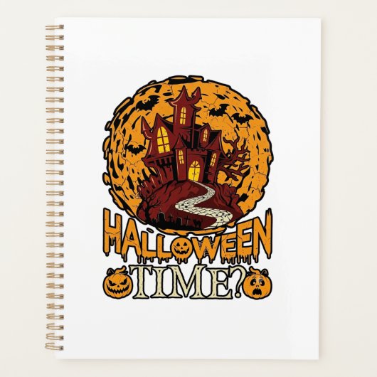 ハロウィーンの時間 幽霊の館 満月 カボチャ プランナー手帳 (正面)