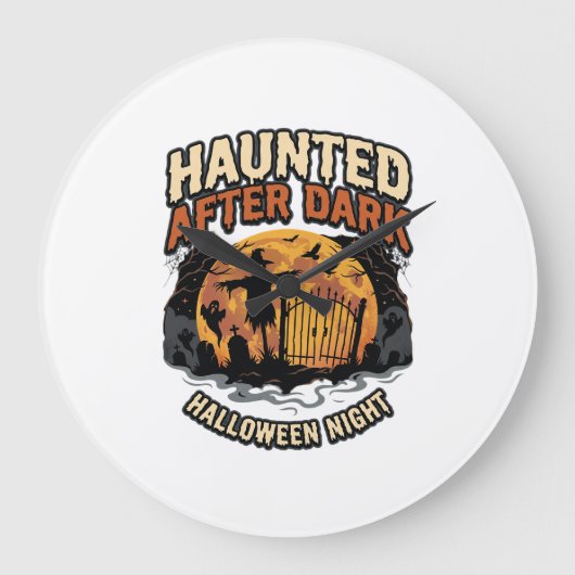 ハロウィーンの暗闇のホラー ラージ壁時計 (正面)