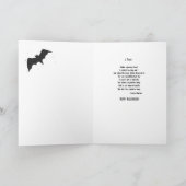 ハロウィーンの曲がった木フクロウのムーンこうもり詩 カード (内部)