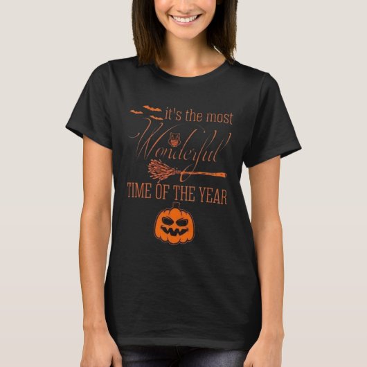 ハロウィーンの最も素晴らしい時おもしろい間 Tシャツ (正面)
