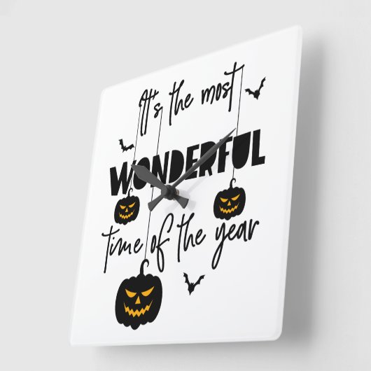 ハロウィーンの最も素晴らしい時期だ スクエア壁時計 (傾斜)