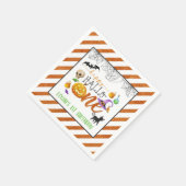 ハロウィーンの最初の誕生日パーティナプキンカスタム- スタンダードカクテルナプキン (角)