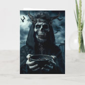 ハロウィーンの最後の訪問者に「トリックまたは治療」 カード (裏面)