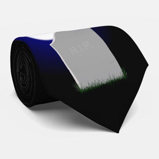 ハロウィーンの月と墓石のネクタイ ネクタイ (ロール)