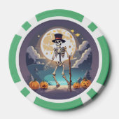 ハロウィーンの月下で踊るスケルトン ポーカーチップ (裏面)