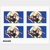 ハロウィーンの月明かりの乗り場 長方形シール (シート)