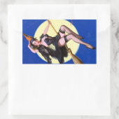 ハロウィーンの月明かりの乗り場 長方形シール (バッグ)