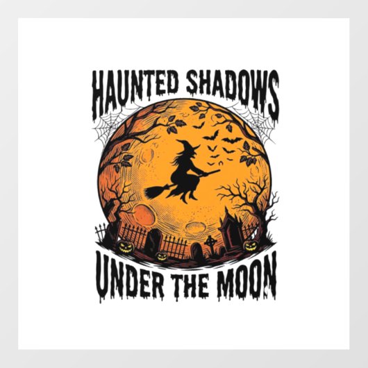 ハロウィーンの月・魔女・ヴィンテージ・スプーキー・ナイトTシャツ_1 ウィンドウサイン (シート)