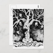 ハロウィーンの木 ポストカード (正面/裏面)