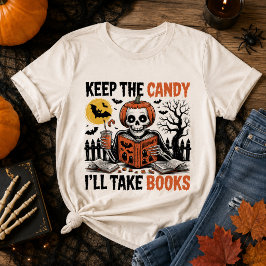 ハロウィーンの本 Keep The Candy I'll Take Books トライブレンドTシャツ