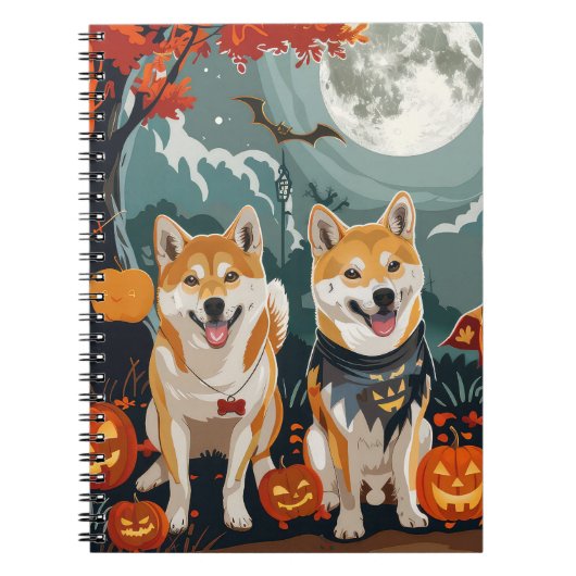 ハロウィーンの柴犬 スプーキー ノートブック (正面)