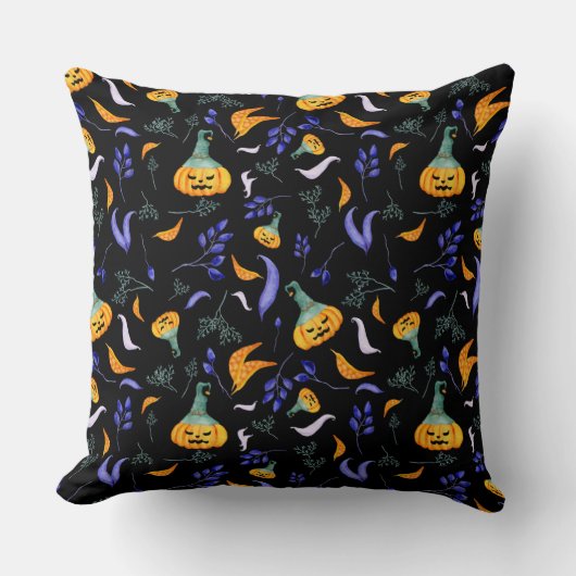 ハロウィーンの森の枕 クッション (正面)