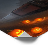 ハロウィーンの森を通って訓練する ポスター (角)