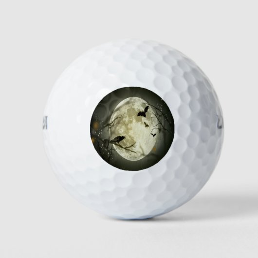 ハロウィーンの森,こうもり,風景 ゴルフボール (正面)