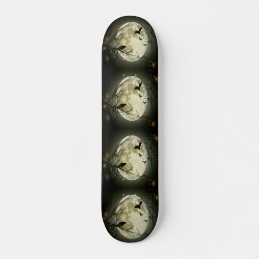 ハロウィーンの森,こうもり,風景 スケートボード (正面)