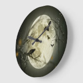 ハロウィーンの森，こうもり，風景 ラージ壁時計 (傾斜)