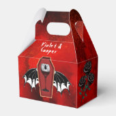 ハロウィーンの棺とこうもりウィングレッドブラック結婚ズ フェイバーボックス (正面サイド)