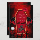 ハロウィーンの棺の翼は私の花嫁になる 招待状 (正面/裏面)