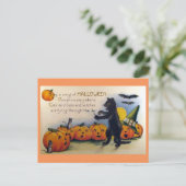 ハロウィーンの歌を歌うヴィンテージ ポストカード (スタンド正面)
